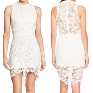 ASTR The Label - Samantha high-low, high neck lace dress